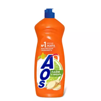 AOS Гель средство для мытья посуды Лайм и имбирь 900.0