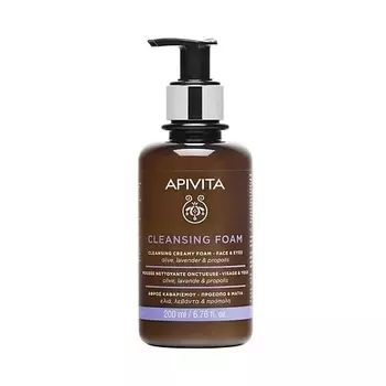 APIVITA Очищающая пенка с оливой, лавандой и прополисом для лица и глаз