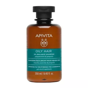 АПИВИТА Шампунь балансирующий для жирных волос с Мятой Перечной и Прополисом 250