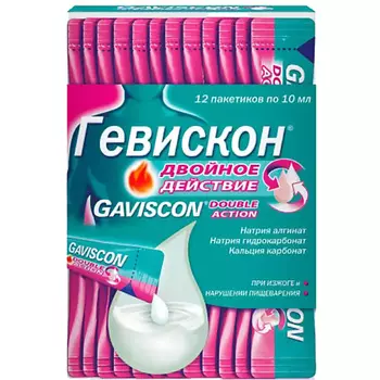 АПТЕКА Гевискон двойное действие сусп. внутр. мятная 10мл N12