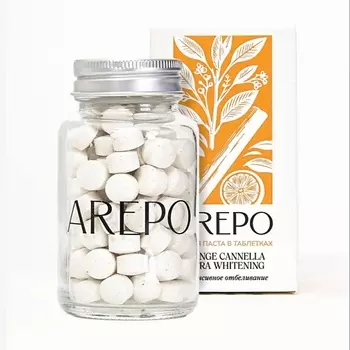 AREPO Зубная паста в таблетках ORANGE CANNELLA EXTRA WHITENING