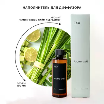 AROMA WALL Наполнитель для диффузора — Лемонграсс, Лайм, Бергамот N.051 100.0