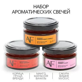ART FEEL Набор из 3 шт ароматических свечей (сакура/манго/груша) 150.0