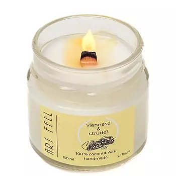 ART FEEL Свеча ароматическая с деревянным фитилем "Венский штрудель" 100.0