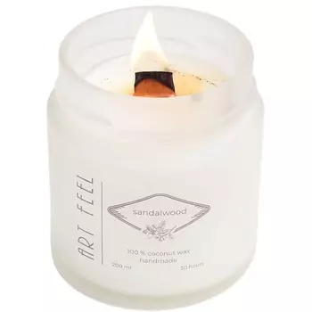 ART FEEL Свеча ароматическая с деревянным фитилем "Сандаловое дерево" 200.0