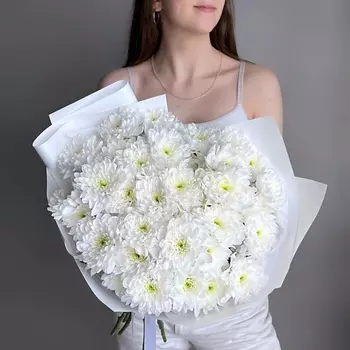 ART FLORA Белоснежный букет хризантем