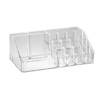 ART MOON ELSA Прозрачный органайзер для косметики, удобные отсеки, стильный дизайн,22х12х8 см