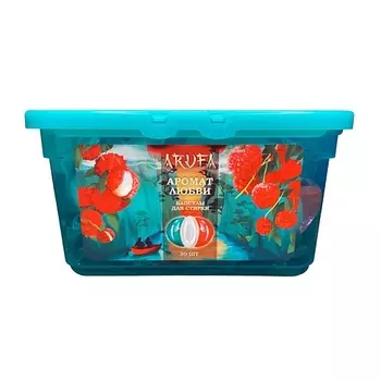 ARUFA Капсулы для стирки белья с ароматом личи, 30 штук