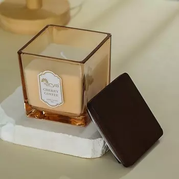 ARYA HOME COLLECTION Ароматическая свеча Cherry Coffee с деревянной крышкой Янтарь