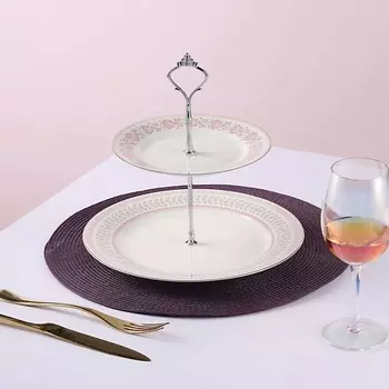 ARYA HOME COLLECTION Двухъярусное блюдо сервировки из костяного фарфора Blossom 1.0