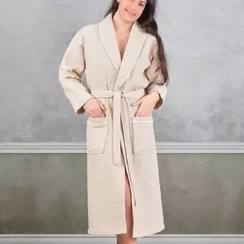 ARYA HOME COLLECTION Халат Arya Вафельный Унисекс Waffle Soft XXL Бежевый