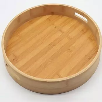 ARYA HOME COLLECTION Круглый поднос из бамбука для сервировки 35 см 35x5 см