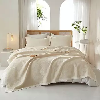 ARYA HOME COLLECTION Покрывало Arya хлопковое 180x240 Serrulate Бежевый