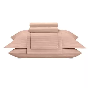 ARYA HOME COLLECTION Постельное белье Vip из Страйп Сатина 2 Сп. 200x220 Персиковый