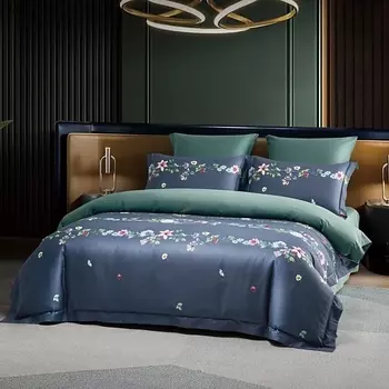 ARYA HOME COLLECTION Постельное белье Diamond Сатин 2 Сп. 200x220 Demure Графит, зеленый