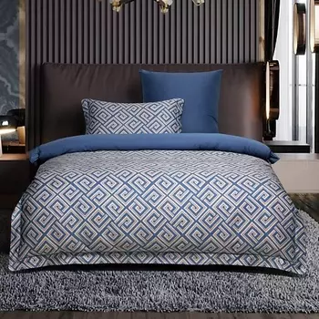 ARYA HOME COLLECTION Постельное белье Diamond Сатин 1,5 Сп. 160x220 Geo Темно-синий