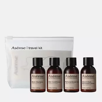 ASENSE Дорожный набор парфюмированной косметики в матовой косметичке Tobacco leaf &Vanilla