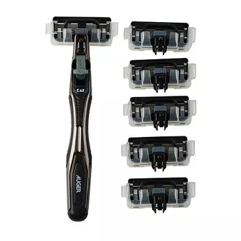 AUGER Бритвенный станок с 5 лезвиями + 6 сменных кассет