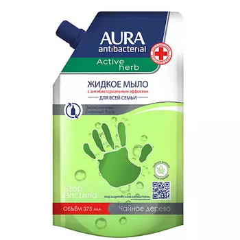 AURA Antibacterial Мыло жидкое с антибактериальным эффектом Чайное дерево Active Herb 375.0