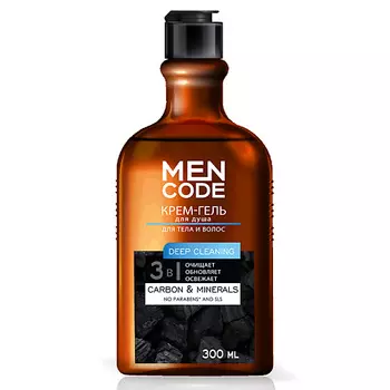 AURA MEN CODE Гель для душа ANTI-POLLUTION с экстрактами женьшеня и морской соли 300.0