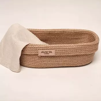 AVIETA HOME Корзина для сервировки стола с льняной салфеткой