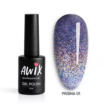 AWIX Гель лак голографический алмазная втирка Призма Prisma
