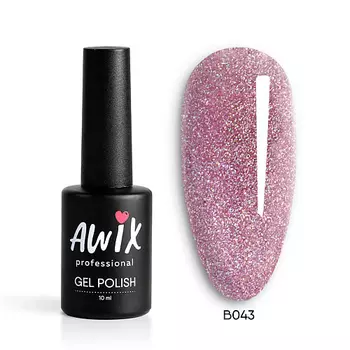 AWIX Гель лак сверкающий для ногтей с блестками Brilliant