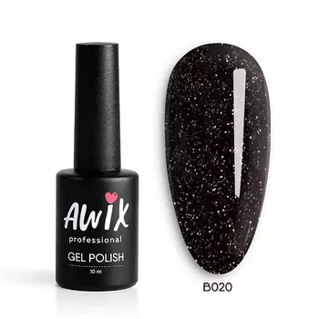 AWIX Гель лак сверкающий для ногтей с блестками Brilliant
