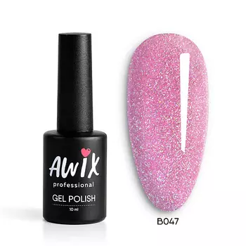 AWIX Гель лак сверкающий для ногтей с блестками Brilliant