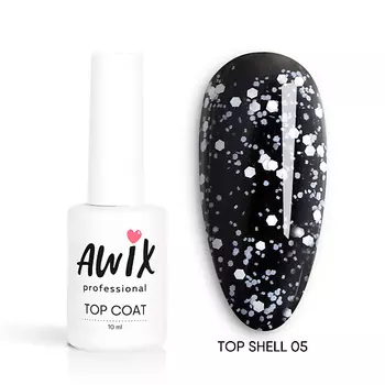 AWIX Глянцевый топ для ногтей с эффектом перепелиное яйцо Shell 10.0