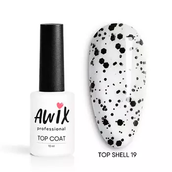 AWIX Глянцевый топ для ногтей с эффектом перепелиное яйцо Shell 10.0