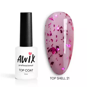 AWIX Глянцевый топ для ногтей с эффектом перепелиное яйцо Shell 10.0