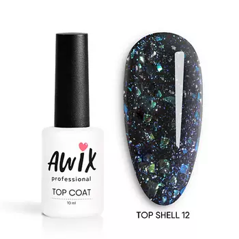 AWIX Глянцевый топ для ногтей с эффектом перепелиное яйцо Shell 10.0
