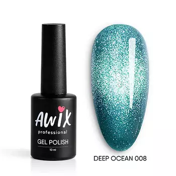 AWIX Светоотражающий гель лак эффект кошачий глаз Deep Ocean