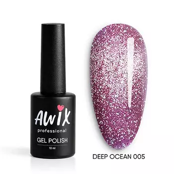 AWIX Светоотражающий гель лак эффект кошачий глаз Deep Ocean