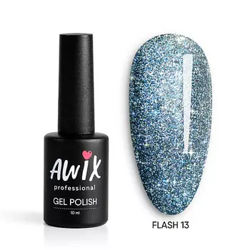 AWIX Светоотражающий гель лак для ногтей с блестками Flash