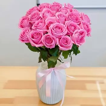 AZALIANOW ЦВЕТЫ. ПОДАРКИ. ДЕКОР Букет 23 розовые розы 40 см