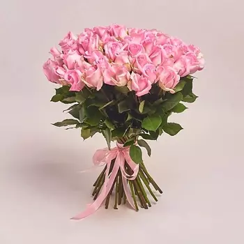 AZALIANOW ЦВЕТЫ. ПОДАРКИ. ДЕКОР Букет 51 розовая роза 50 см