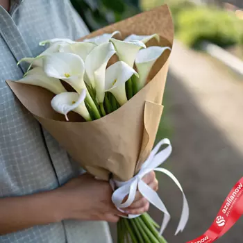 AZALIANOW ЦВЕТЫ. ПОДАРКИ. ДЕКОР Букет 7 белых калл в крафте