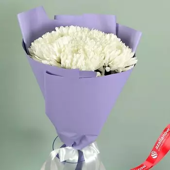 AZALIANOW ЦВЕТЫ. ПОДАРКИ. ДЕКОР Букет «Белая гармония для любимых» из 7 хризантем