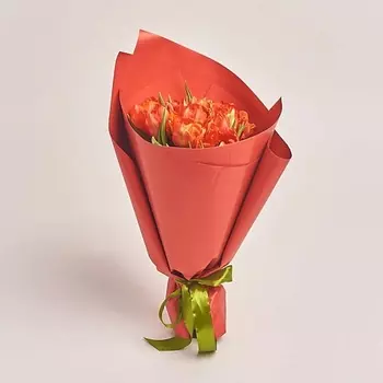 AZALIANOW ЦВЕТЫ. ПОДАРКИ. ДЕКОР Букет из 11 пионовидных красных тюльпанов