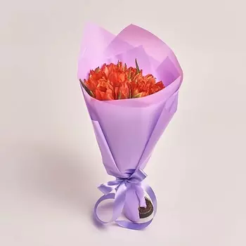 AZALIANOW ЦВЕТЫ. ПОДАРКИ. ДЕКОР Букет из 11 пионовидных красных тюльпанов