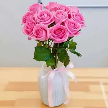 AZALIANOW ЦВЕТЫ. ПОДАРКИ. ДЕКОР Букет из 11 розовых роз 40 см