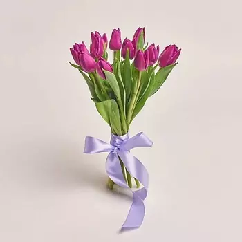 AZALIANOW ЦВЕТЫ. ПОДАРКИ. ДЕКОР Букет из 11 фиолетовых тюльпанов