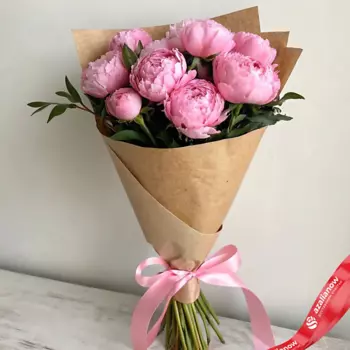 AZALIANOW ЦВЕТЫ. ПОДАРКИ. ДЕКОР Букет из 11 розовых пионов в крафте