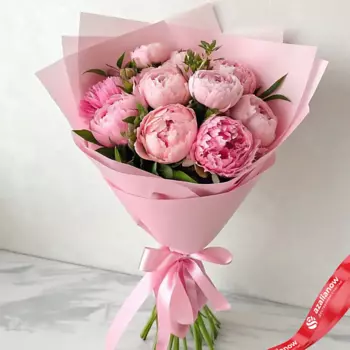 AZALIANOW ЦВЕТЫ. ПОДАРКИ. ДЕКОР Букет из 11 розовых пионов