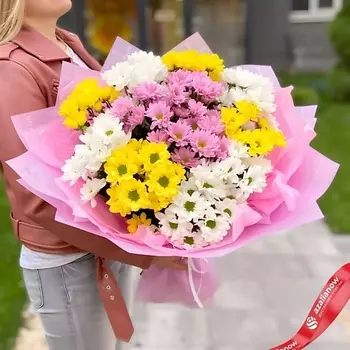 AZALIANOW ЦВЕТЫ. ПОДАРКИ. ДЕКОР Букет из 13 кустовых хризантем