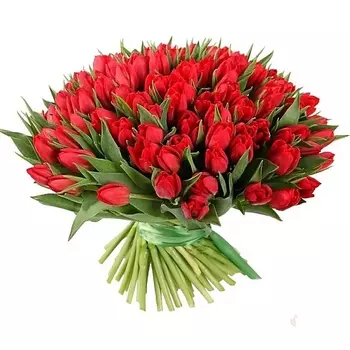 AZALIANOW ЦВЕТЫ. ПОДАРКИ. ДЕКОР Букет из 151 красного тюльпана
