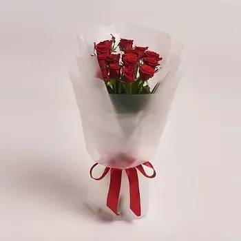 AZALIANOW ЦВЕТЫ. ПОДАРКИ. ДЕКОР Букет из 15 красных роз в матовой упаковке