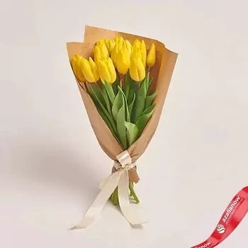 AZALIANOW ЦВЕТЫ. ПОДАРКИ. ДЕКОР Букет из 15 желтых тюльпанов